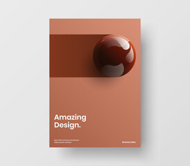 Colorful corporate cover vector design concept. Clean 3D balls brochure layout.