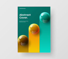Colorful corporate identity design vector layout. Premium 3D balls annual report illustration.