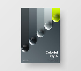 Isolated realistic spheres corporate identity concept. Creative postcard A4 vector design illustration.
