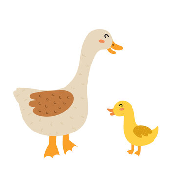 goose and duck cartoon characters clip art preview