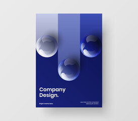 Geometric realistic spheres handbill illustration. Abstract corporate cover design vector concept.