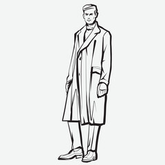 Young fashion male model in coat