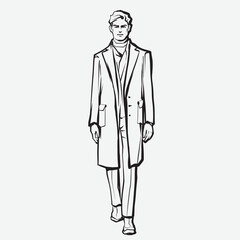 Young fashion male model in coat