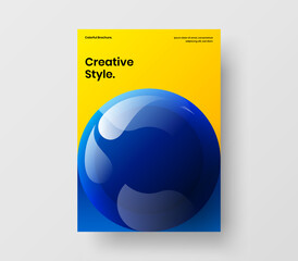 Fresh brochure A4 vector design template. Original realistic balls journal cover illustration.