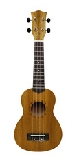Brown ukulele guitar isolated on a transparent background. - obrazy, fototapety, plakaty