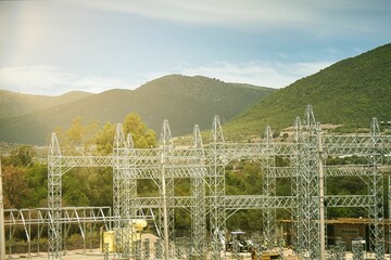 High-voltage electric substation, electric power system, electricity generation and distribution