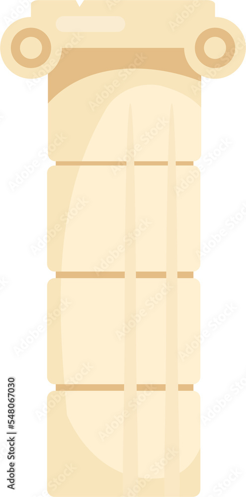 Aufkleber decorative pillar semi flat color raster object. full sized item on white. structural element. colum