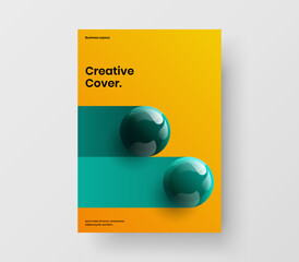Colorful 3D spheres company brochure template. Trendy banner design vector illustration.