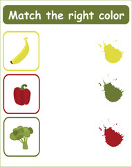 Learning colors. Matching game.  education game for children. Match the right color