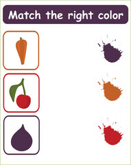 Learning colors. Matching game.  education game for children. Match the right color
