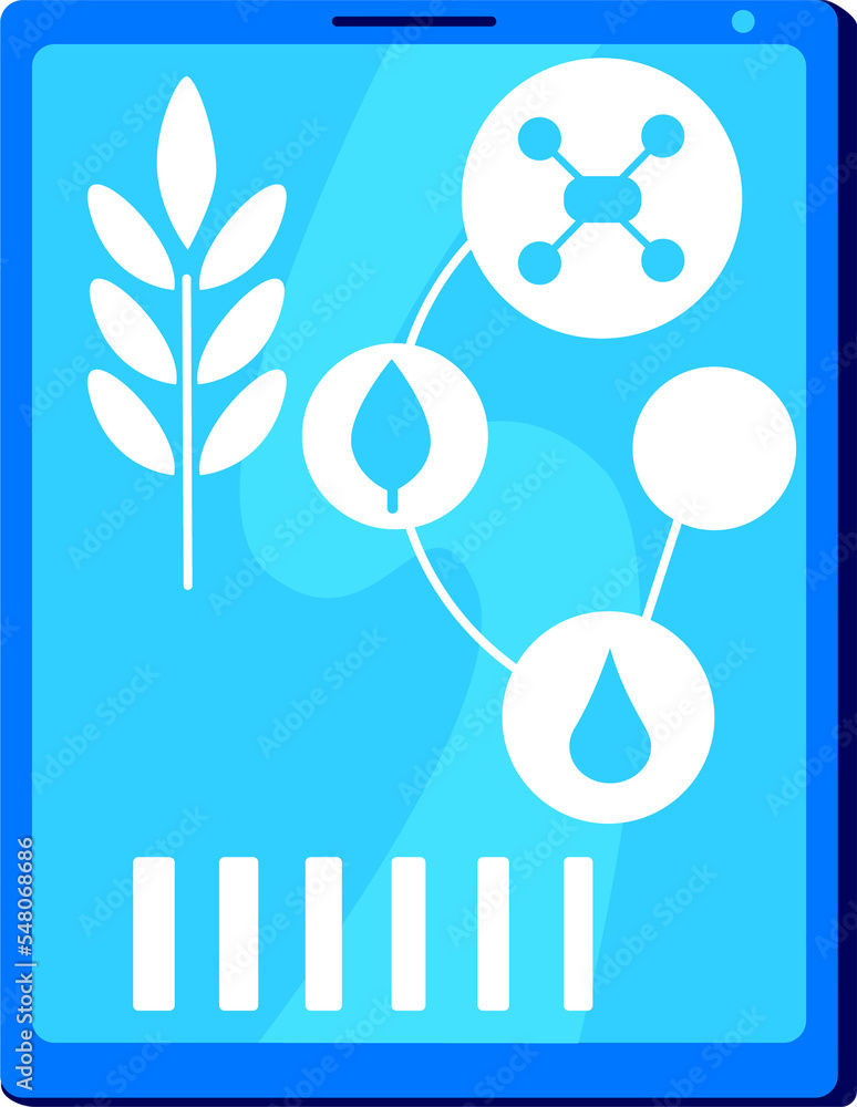 Poster device for smart farming semi flat color raster object. full sized item on white. automatic control 