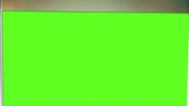 Opening Window Roller Shutters with Green Screen Background. 4K Resolution.