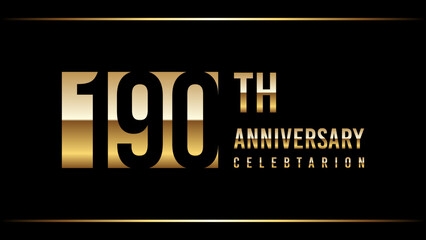 Obraz premium 190 Years Anniversary Template Design Illustration With Gold Color Text