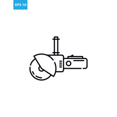 Fototapeta premium Angle grinder outline icon Vector illustration