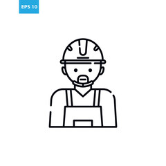 Obraz premium Engineer avatar icon outline Vector illustration