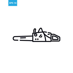 Chainsaw outline icon Vector illustration