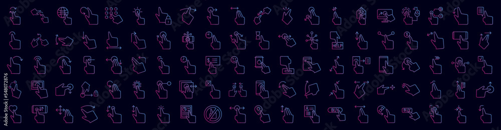 Poster touch gesture nolan icon collections vector design