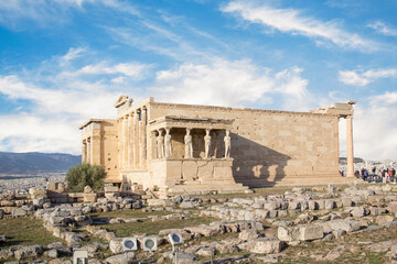 Fototapeta premium Beautiful view of the Acropolis and Erechtheion in Athens, Greece
