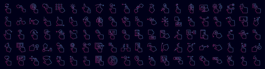 Touch gesture nolan icon collections vector design