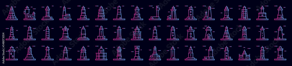 Poster lighthouse nolan icon collections vector design