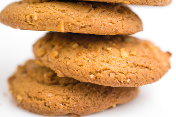 Cookies with peanuts isolated on white
