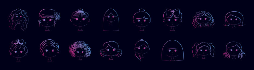 Hair nolan icon collections vector design