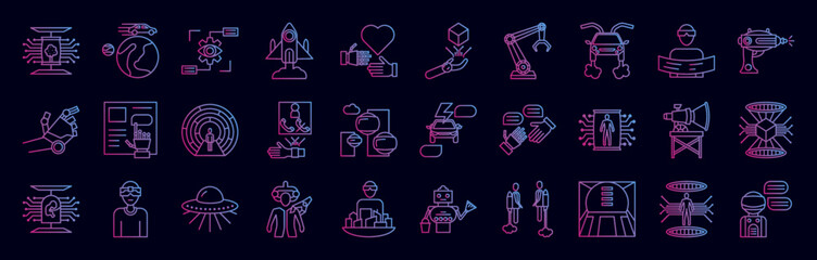 Futuristic technology nolan icon collections vector design