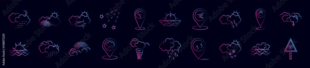 Poster weather nolan icon collections vector design