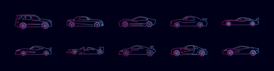 Car nolan icon collections vector design