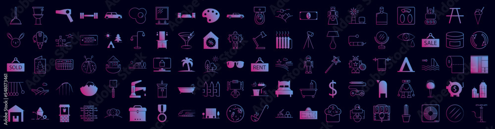 Sticker web nolan icon collections vector design