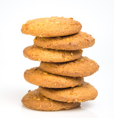 Cookies with peanuts isolated on white