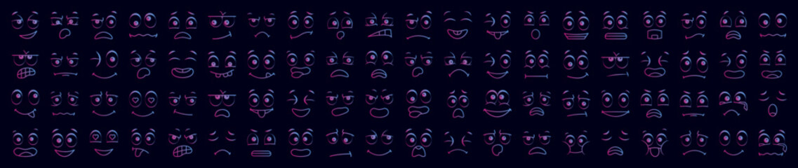 Cartoon faces nolan icon collections vector design