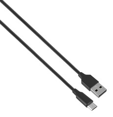 cable with USB connector, microUSB, on white background