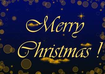 Winter Christmas background with sky, snowfall and snowflakes. Winter beautiful pattern.