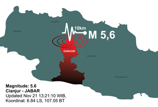 EARTHQUAKE IN CIANJUR, BANDUNG REGENCY, WEST JAVA WITH MAGNITUDO 5.6