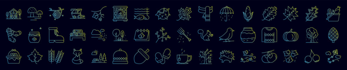 Autumn nolan icons collection vector illustration design