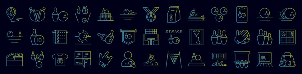 Bowling nolan icons collection vector illustration design