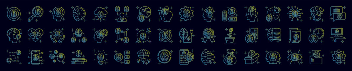 Brain concept copy nolan icons collection vector illustration design