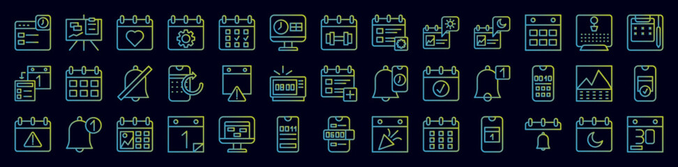 Calendar and dates nolan icons collection vector illustration design