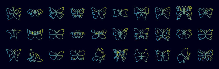Butterfly nolan icons collection vector illustration design