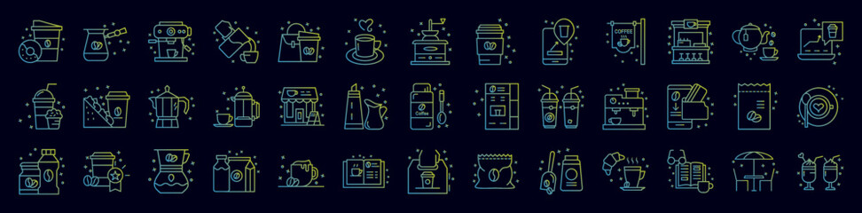 Coffee nolan icons collection vector illustration design