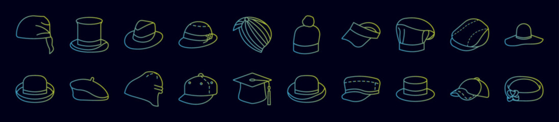 Hats nolan icons collection vector illustration design