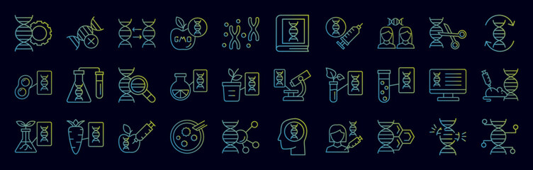 Genetics nolan icons collection vector illustration design