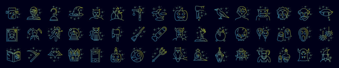 Horror nolan icons collection vector illustration design