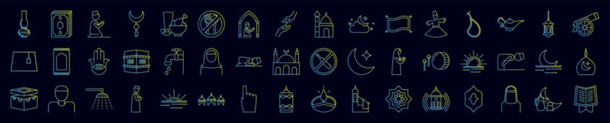 Islam nolan icons collection vector illustration design