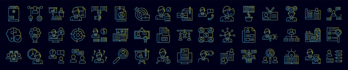 Interview nolan icons collection vector illustration design