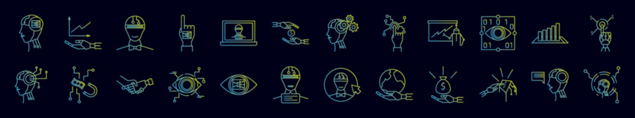 Robo nolan icons collection vector illustration design