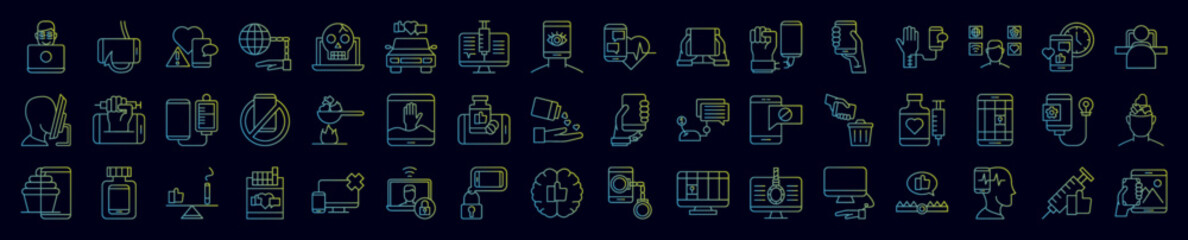 Social addict nolan icons collection vector illustration design