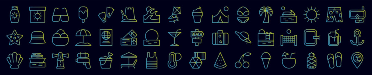 Summer nolan icons collection vector illustration design
