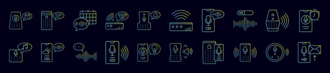 Voice assistant nolan icons collection vector illustration design